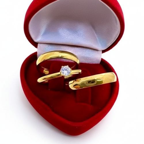 Aliança Lisa Moeda Antiga Par 4MM Casamento Noivado Cor de Ouro 18k-Não Perde o Bilho(GARANTIA DE 1ANO)
