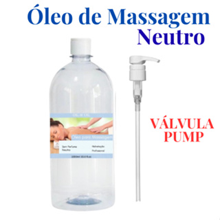 Óleo de Massagem Neutro 1000mL Profissional + Válvula Pump (2PEÇAS) em Oferta na Shopee