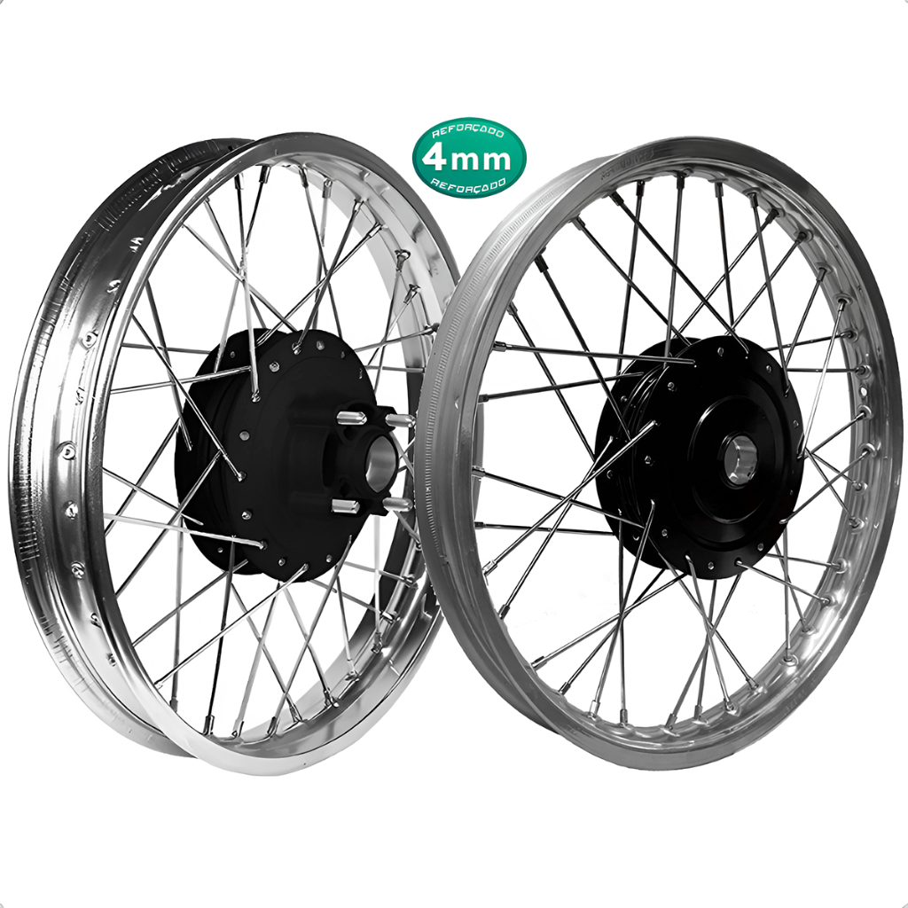 Roda Traseira Alinhada Raio 4mm Fan 125 09/22 C/ Cubo Preto