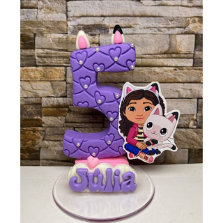 Vela de aniversario Personalizada em biscuit  Gabi em Oferta na Shopee