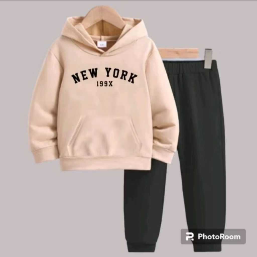Conjunto Moletom Infantil Estampado New York Flanelado Lançamento