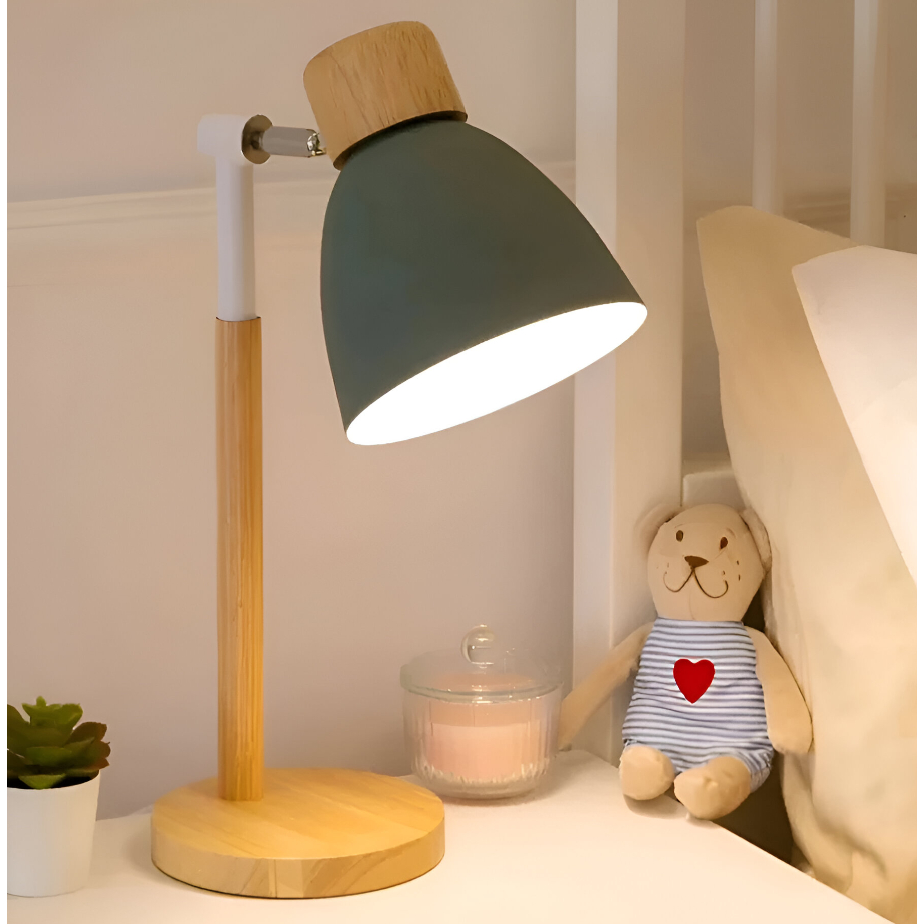 Luminária De Mesa Retratil Wood Com Base De Madeira Casa Decoração Luminária Resistente Reforçada em Oferta na Shopee