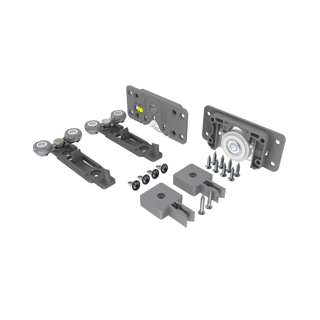 Kit Roldana Rodinha Porta Correr Guarda Roupa Cm190 Univ Mdf