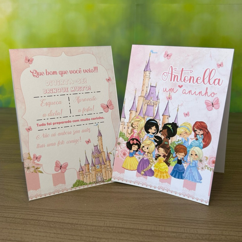 Plaquinha de Mesa PRINCESAS CUT plaquinha personalizada centro de mesa lembrancinha de festa infantil