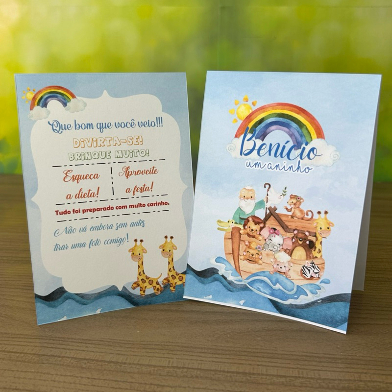Plaquinha de Mesa ARCA DE NOÉ plaquinha personalizada centro de mesa lembrancinha de festa infantil em Oferta na Shopee