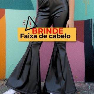 Calça Flare Infantil Estilosa de Cirre Com Faixinha de cabelo 2 ao 16 em Oferta na Shopee