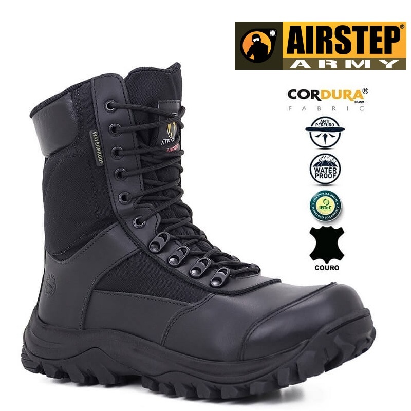 Coturno Impermeável Bota Tática Militar Airstep 8625 Palmilha Anti Perfuro Nota Fiscal e Garantia