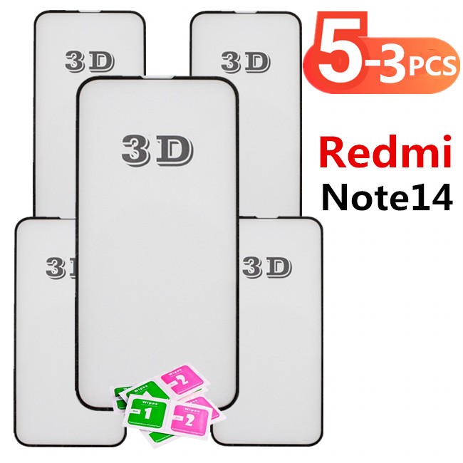 KIT 3Pcs/5Pcs Para Xiaomi Redmi Note 14 - Películas de Vidro 3D