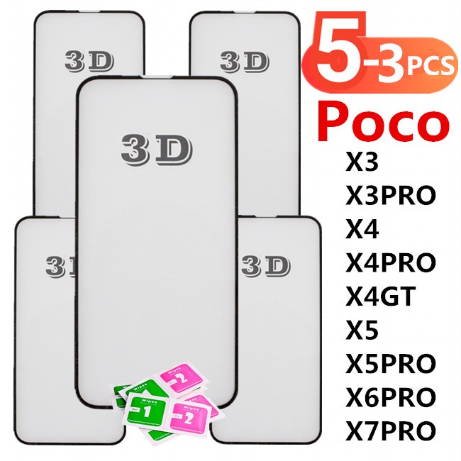 Kit 3Pcs/ 5Pcs Película De Vidro 3D Temperado Para Xiaomi Poco X3/X3 PRO X4/X4 P