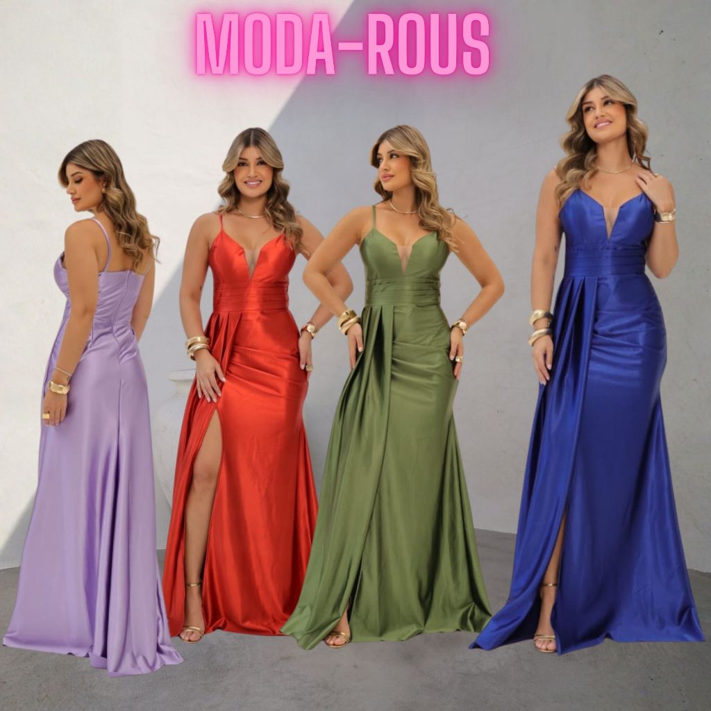 Vestido de Gala  Alcinha fina, Decote V com Tule em Oferta na Shopee