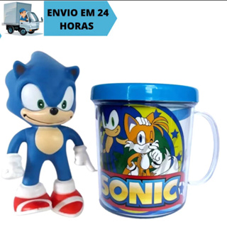 Boneco Sonic + Caneca Personalizada em Oferta na Shopee