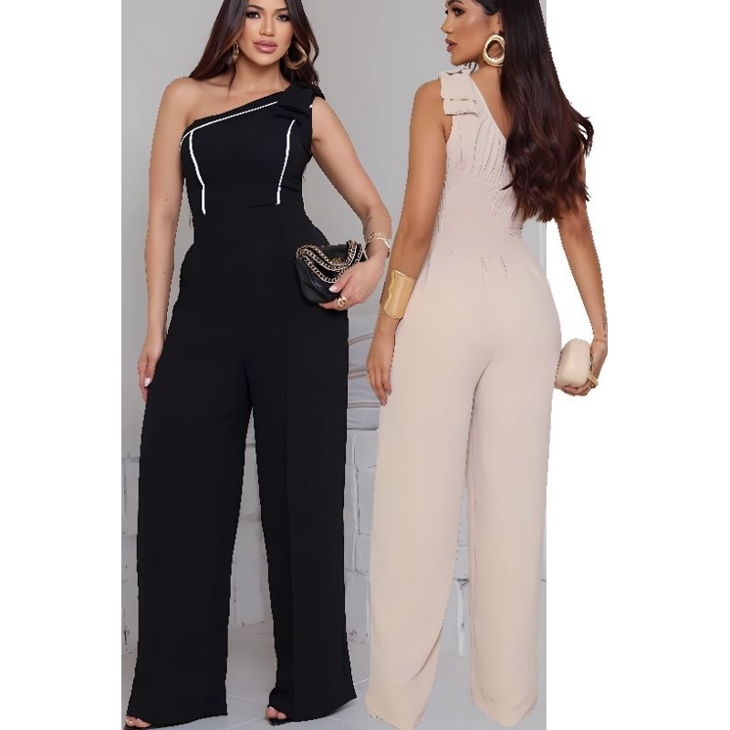 Macação Femenino Duna Corte Elegante Tecido Duna Sofisticado Pantalona Moderno Festa em Oferta na Shopee