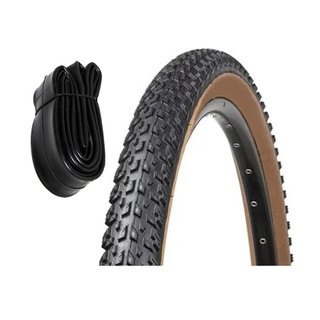 Kit Pneu Bicicleta Mtb Bike  Faixa Marrom Cravo Balão Aro 29 X 2.10 + Camara 29