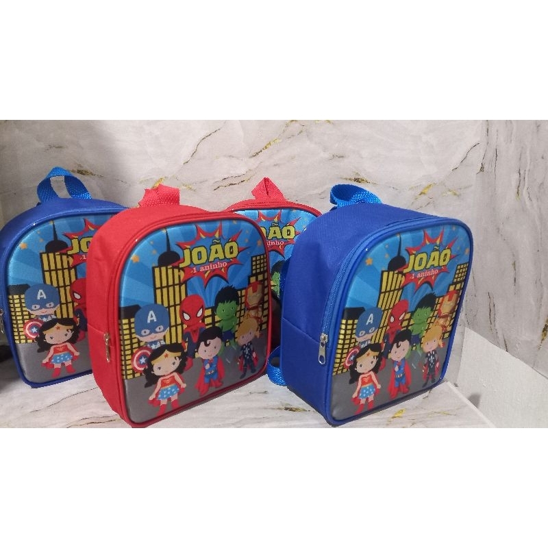 bolsas personalizadas infantil aniversário festa brindes lembrança lembrancinhas mochilinhas
