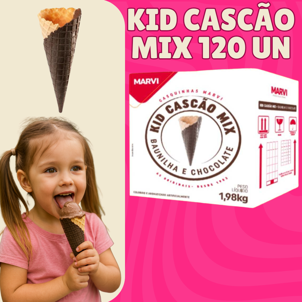 Kid Cascão Mix Marvi 1,98kg Caixa com 120 unidades. em Oferta na Shopee