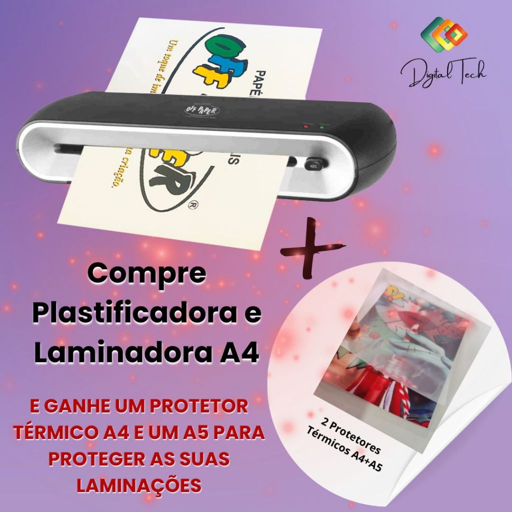 Plastificadora A4 A5 A6 Laminadora Bopp Foil com protetor térmico em Oferta na Shopee