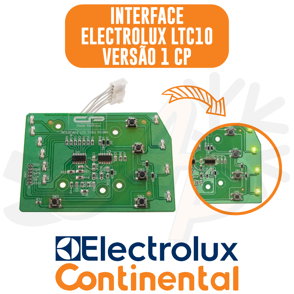 Placa Interface Lavadora Electrolux Ltc10 v1 LTC12 LTC15 LT11F LT12F LT15F LTD09 LTD11