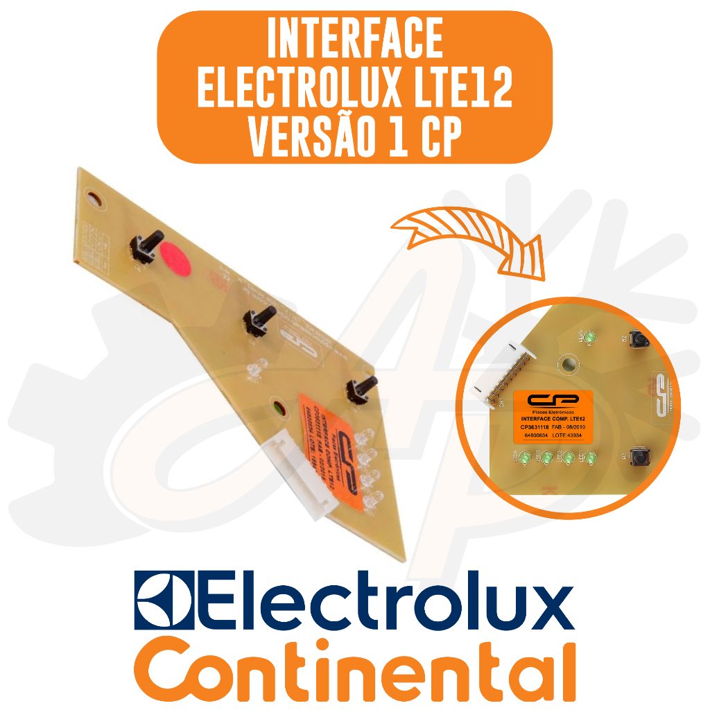 Placa Interface Compatível Lavadora Electrolux 12kg Lte12 Versão 1 64800634 A08656601 CP