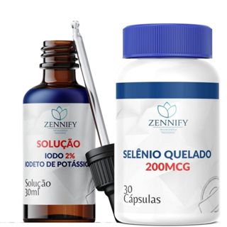 Solução Iodo 2% com Iodeto Potássio 4% 10ml+Selênio 200mcg 30 Cápsulas em Oferta na Shopee