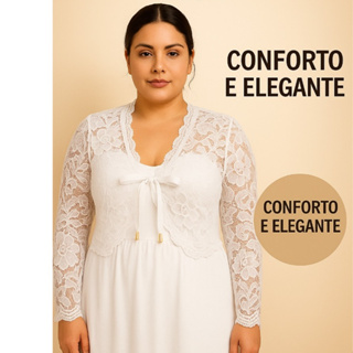 Bolero de Renda Poliamida Manga Longa em Oferta na Shopee