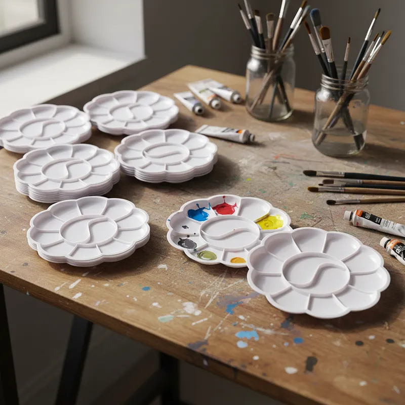 Paleta de Tinta Godê Flor Para Pintura 12 Cavidades Plástico