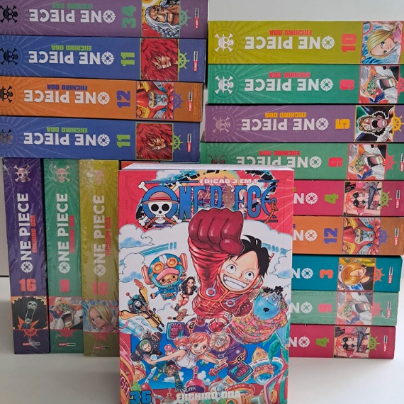 Mangá One Piece 3 em 1 - Eichiro Oda - Volumes 1 ao 36