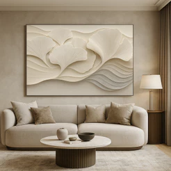 Quadro Decorativo Gigante Moldura 80x120 Cm Luxuoso Ginkgo