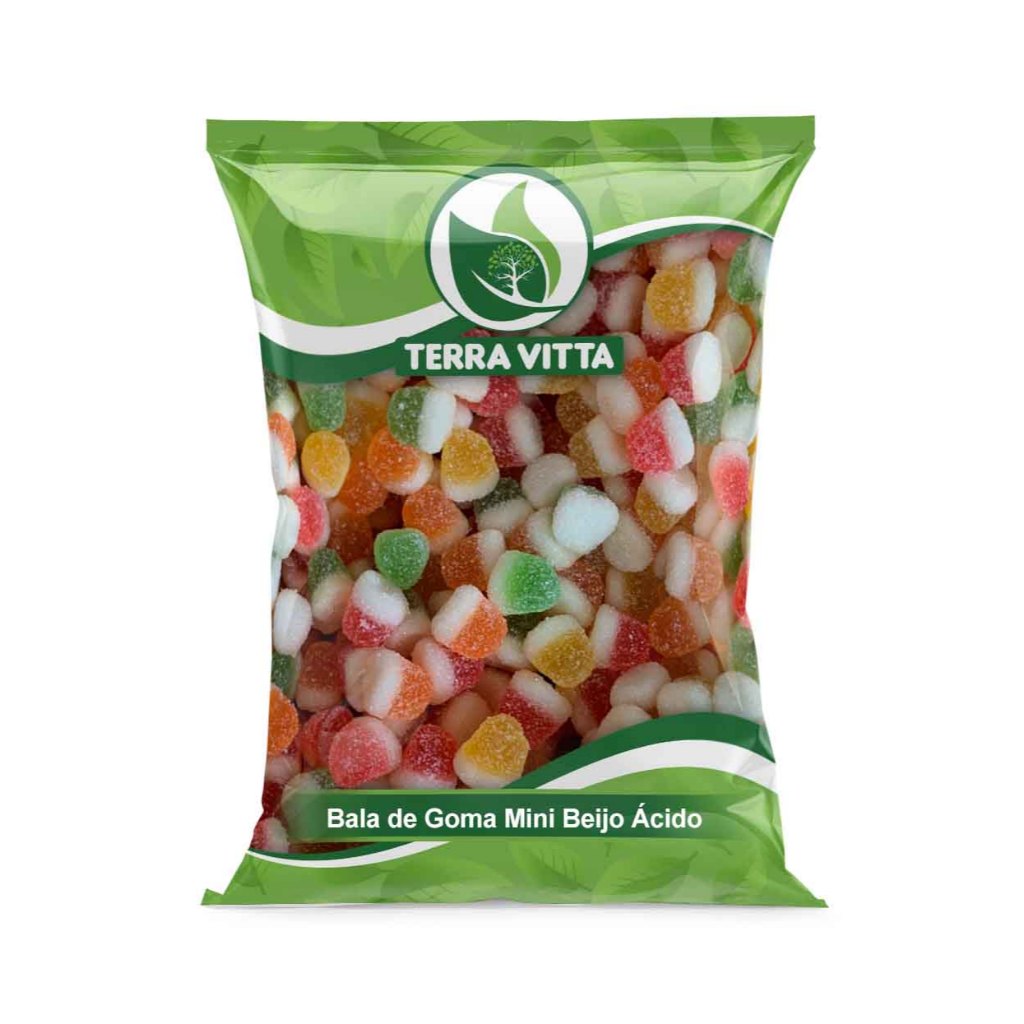 Bala de Goma Mini Beijo Ácida