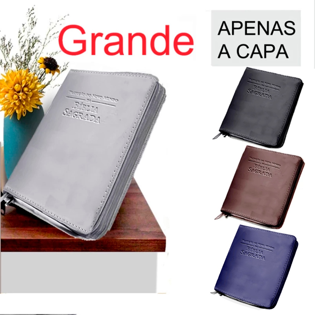 Capa para Tradução Novo Mundo Biblia GRANDE COM ZÍPER sintético Impresso Baixo Relevo JW