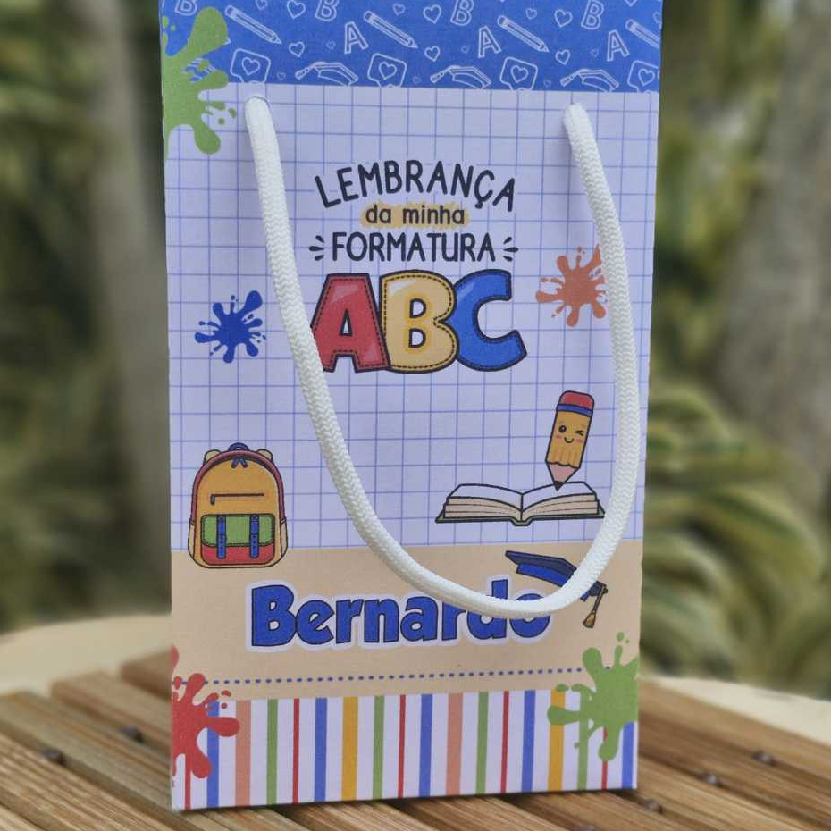 Sacolinha ABC/Formatura Personalizados / Lembrancinha de Festa / Aniversário / Materia Escolar