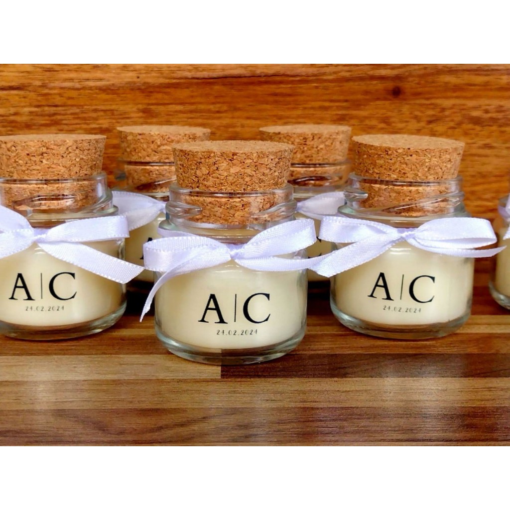 KIT  15 UNIDADES  MINI VELA  AROMÁTICA LEMBRANCINHA PERSONALIZADA, CASAMENTO MATERNIDADE, ANIVERSÁRIO KIT