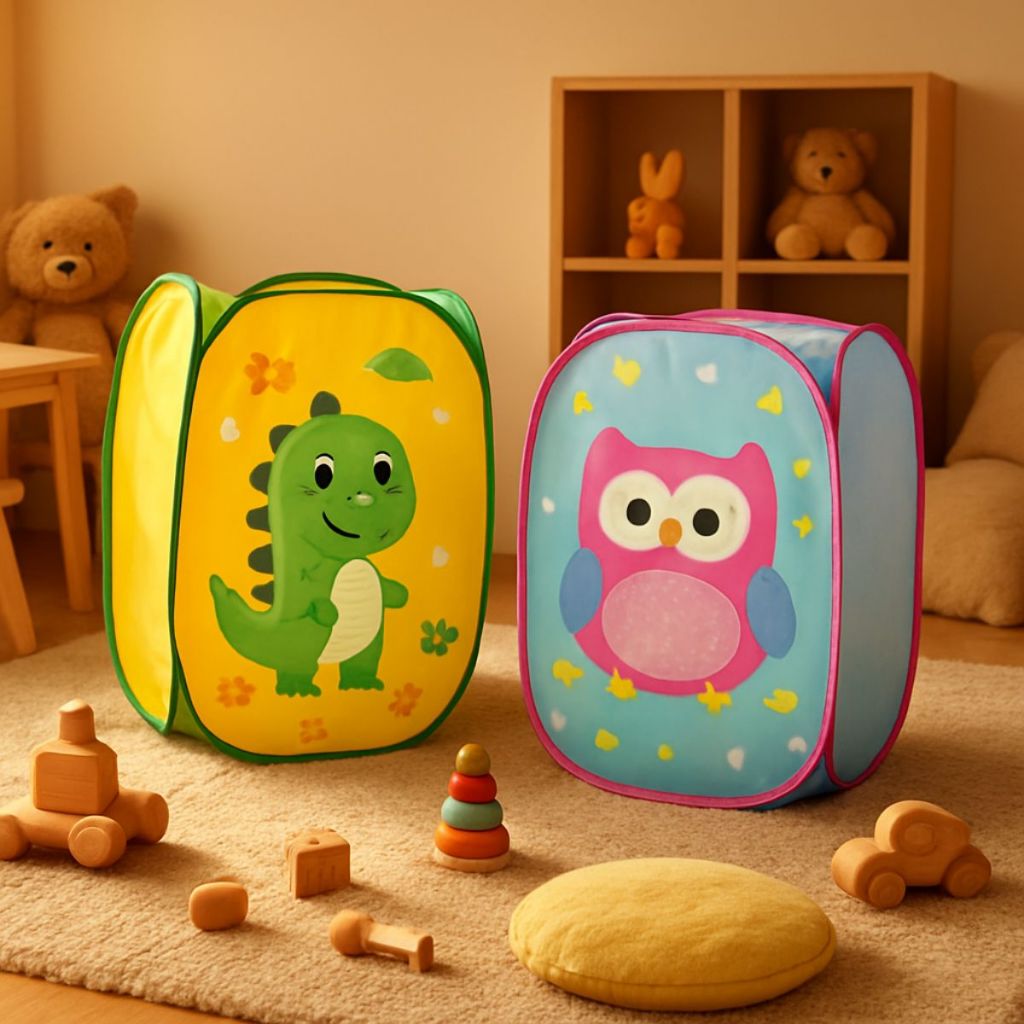 Cesto Multiuso - Cesto de Roupa Suja - Cesto de Brinquedos Organizador Dinossauro Unicórnio Coruja