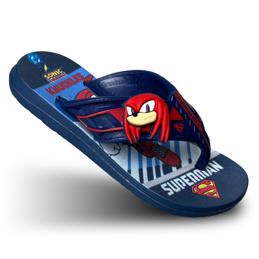 Chinelo Infantil Masculino Grendene Kids Sandália de Dedo Sonic Knuckles DC Heroes 23392 em Oferta na Shopee