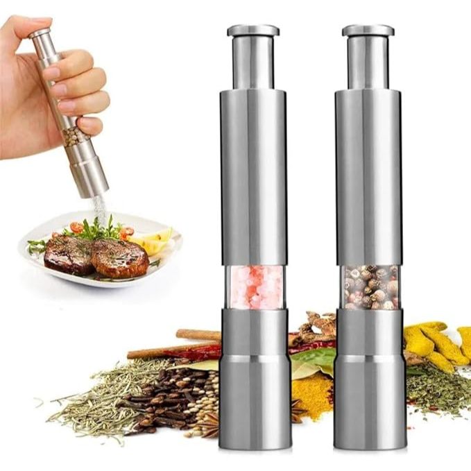 Moedor de sal e pimenta manual de aço inoxidável criativo moedor de sal marinho doméstico moinho de especiarias