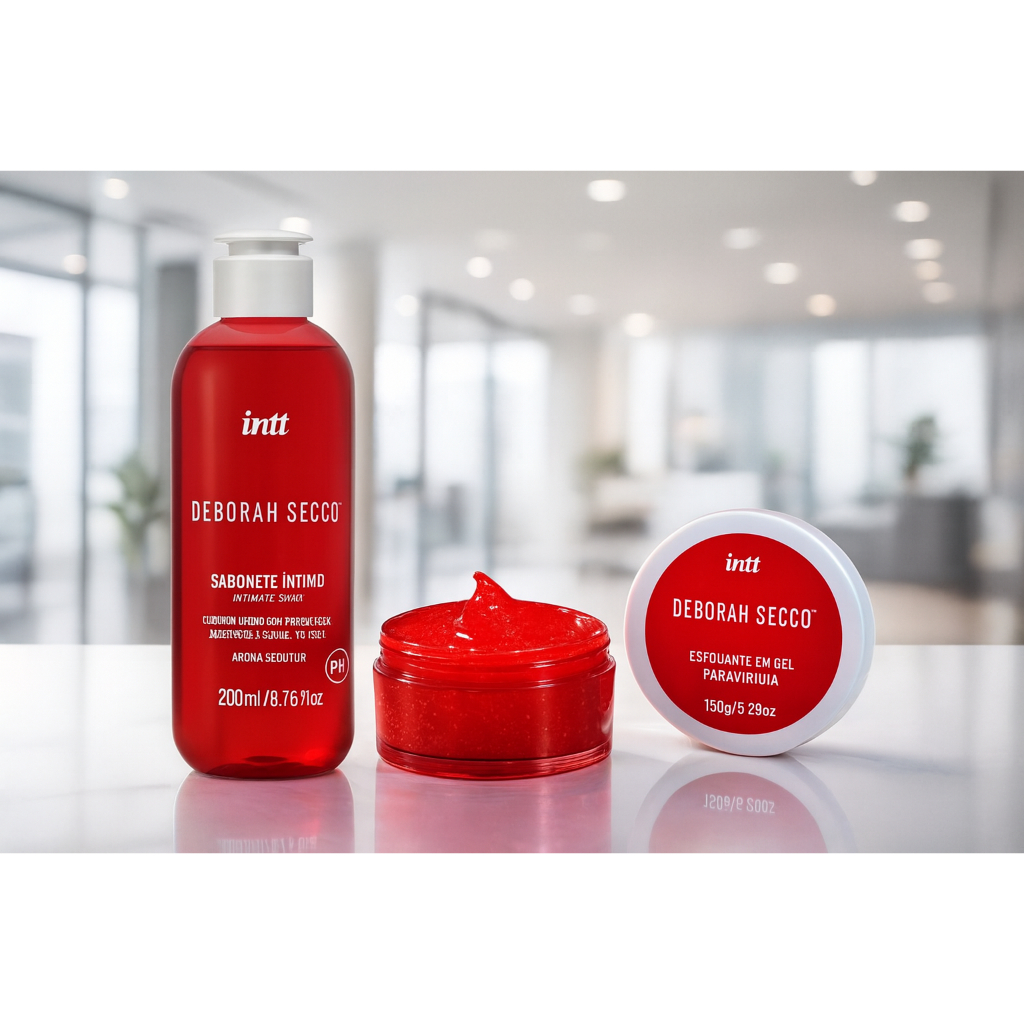 Kit Deborah Secco Gel Esfoliante Pélvico Região íntimo Corporal Sabonete Líquido íntimo Feminino