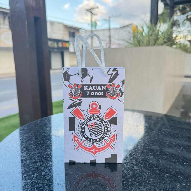 Sacolinha P TIME DE FUTEBOL CORINTHIANS - Sacolinha Surpresa Lembrancinha para Festa PEGUE E MONTE
