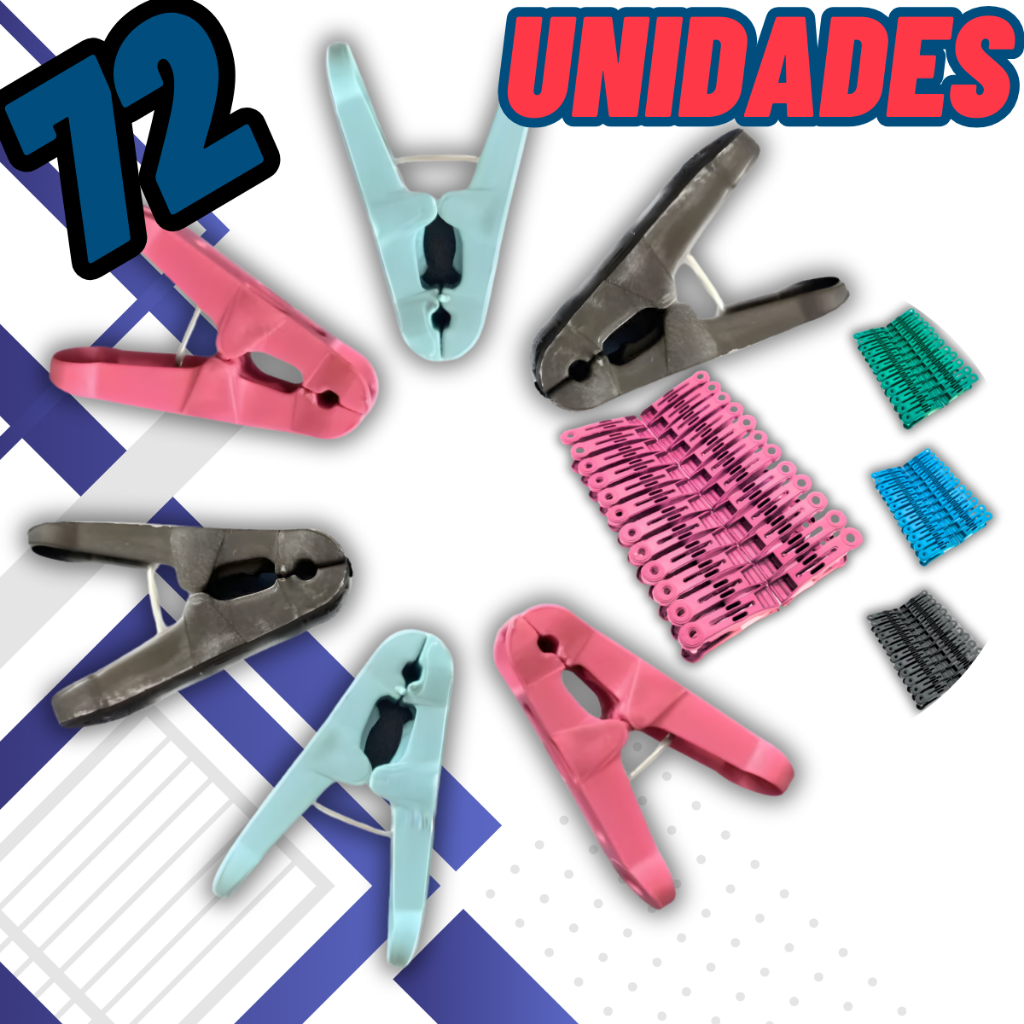 Kit de Pregadores para Varal – 72 / 24 / 12 Unidades Sortidas em Oferta na Shopee