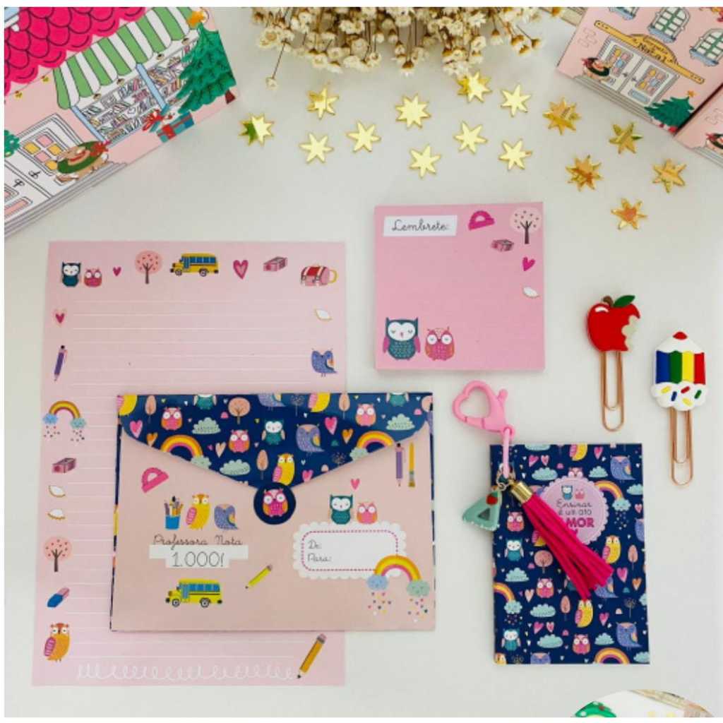 Kit Papelaria Tema Professores - Kits de Presente Papelaria Fofa Buendia