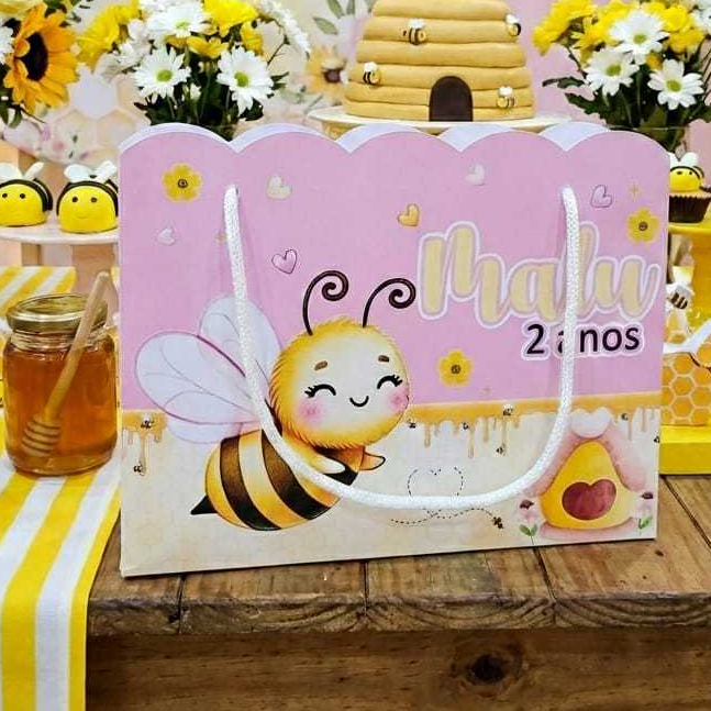 Sacolinha Surpresa Personalizada Abelinha Ondulada - Lembrancinha Festa Infantil Aniversário