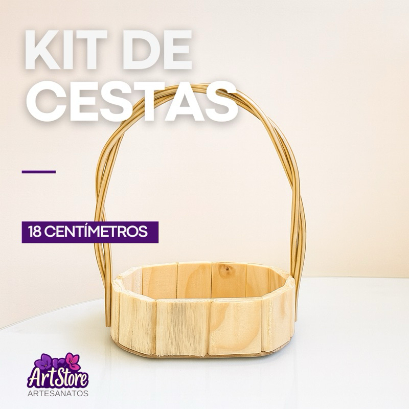 kit Cestas 18 Centímetros 5/10/15/20/25/30 de Madeira para presentes - Natal/páscoa/mães/pais/festa