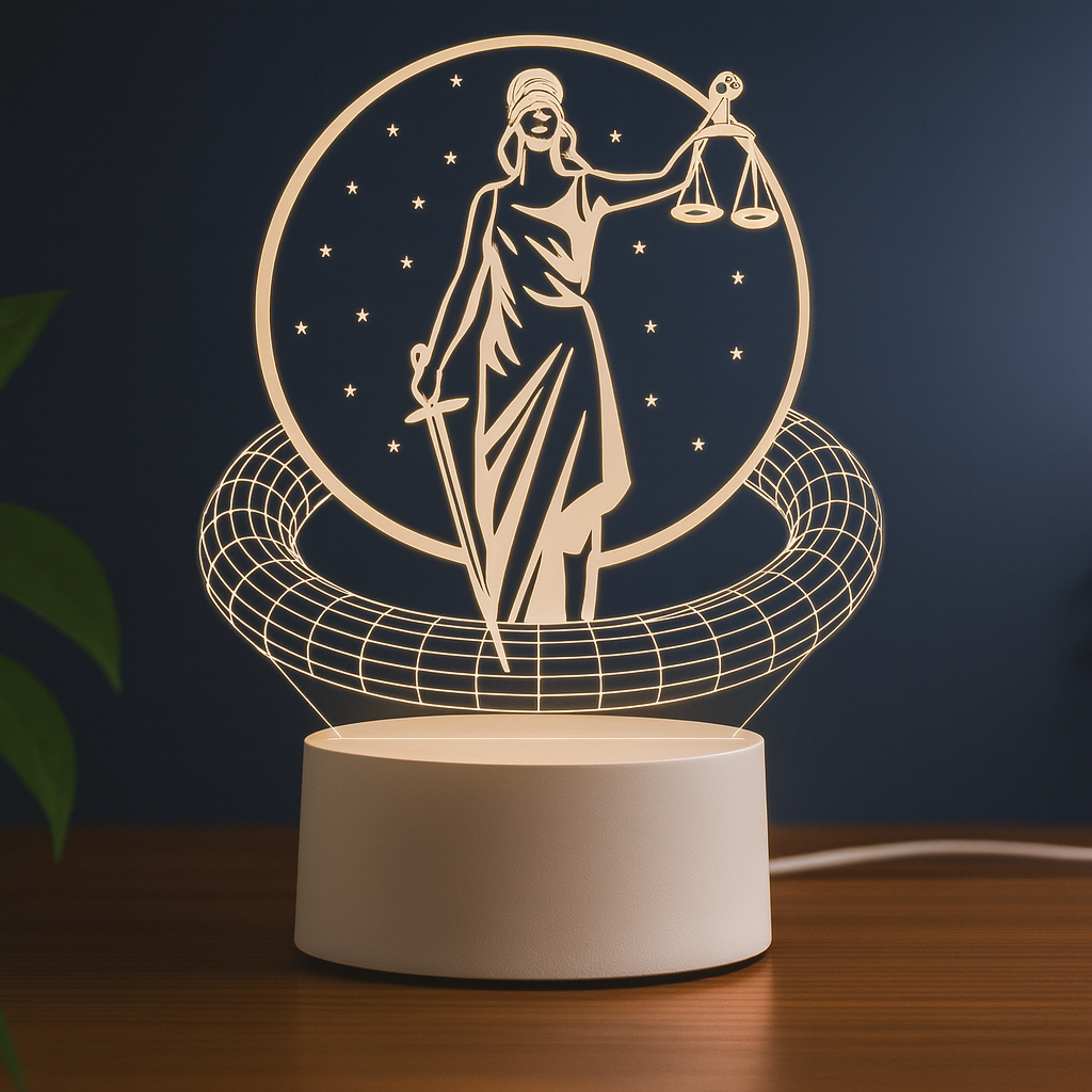Luminária LED 3D de Mesa, Deusa da Justiça, Direito presente formando Advogado em Oferta na Shopee