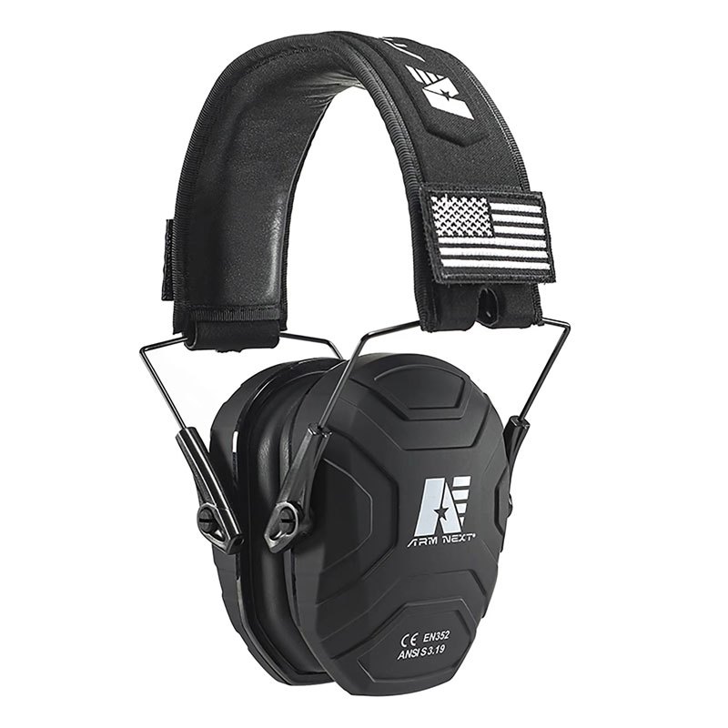 Abafador Tiro Esportivo Fone Earmuf Eletrônico Profissional Preto