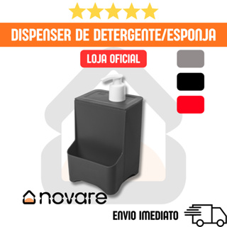 Dispenser Detergente Porta Esponja 2 em 1 Acquamar | Loja Oficial Novare | Pia Organizada em Oferta na Shopee