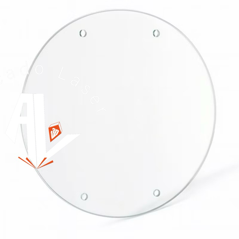 Painel Redondo Acrílico Cristal 2mm 4 Furos - Base Decoração Festa Mesa Display