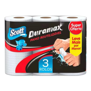 Kit 3/6/9/12 Pano Duramax Scott Reutilizavel Branco Limpeza Multiuso Toalha Lavavel Picotado em Oferta na Shopee