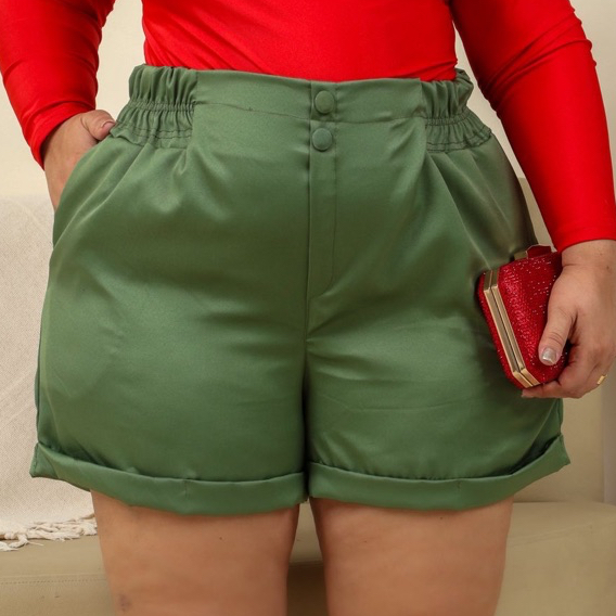 Short Plus Size Feminino Moda Casual Verão Moda Plus Size Short Alfaitaria Boat Coberto Elastico Embutido Estilo Mom em Oferta na Shopee