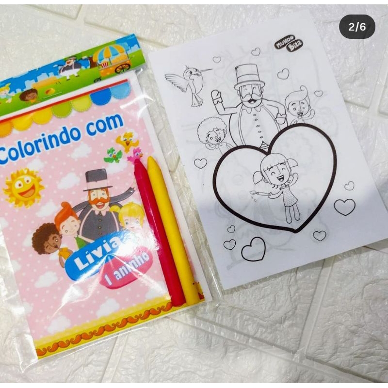 Kit 20 Livrinhos Revistinha De Colorir 10x14cm Personalizada Festa Infantil Lembrancinha Aniversário ( TODOS OS TEMAS )