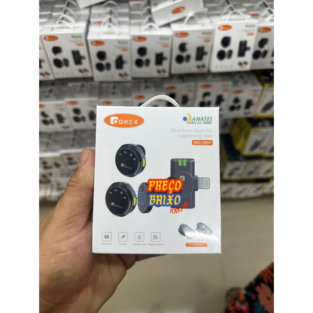 Microfone Lapela P/ iphone +Case Preto