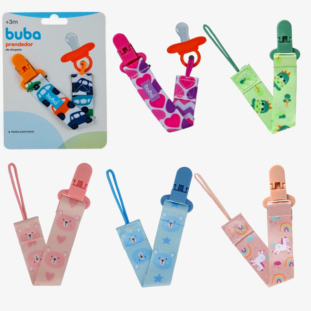 Prendedor de Chupeta Buba – Seguro, Colorido e Super Prático!