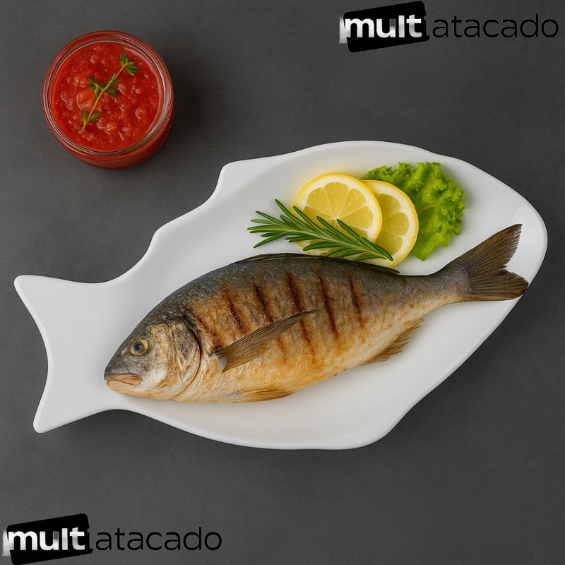 1,2,3,4 de Travessas Para Servir Em Forma de Peixe Oval de Melamina Bellagio travessa organizador